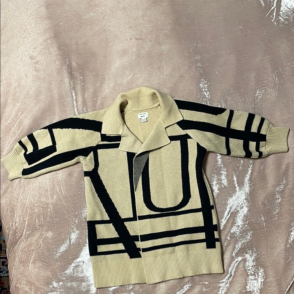 River island Beige and Black Geometric Sweater